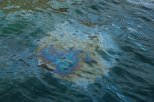oil leak on a body of water