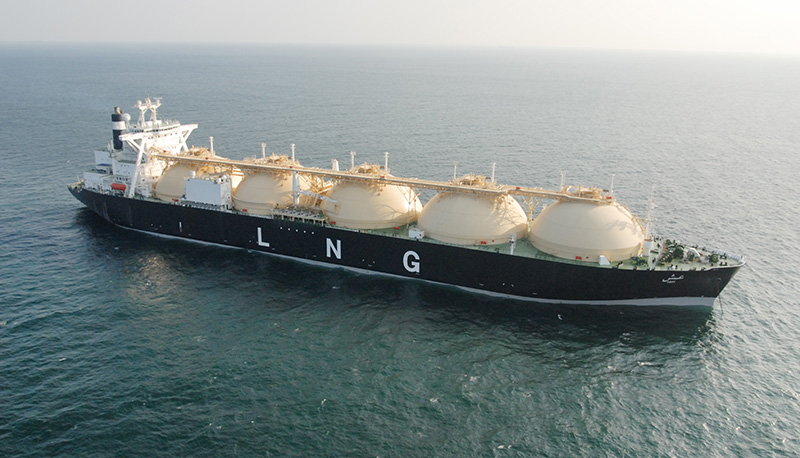 LNG ship sets sail on calm water