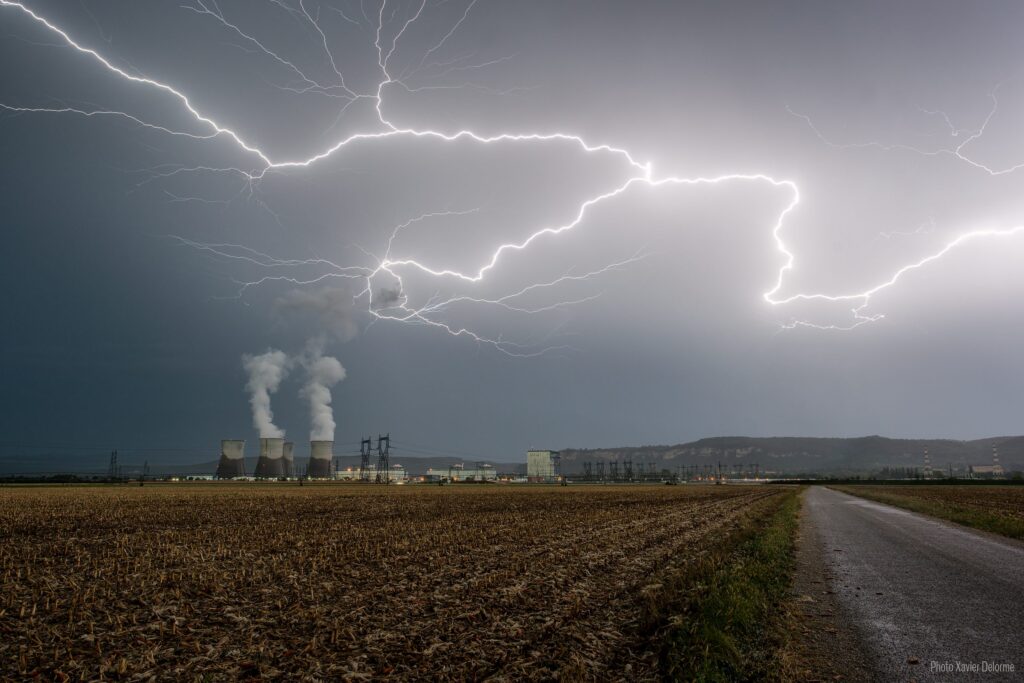 A lightning storm over France