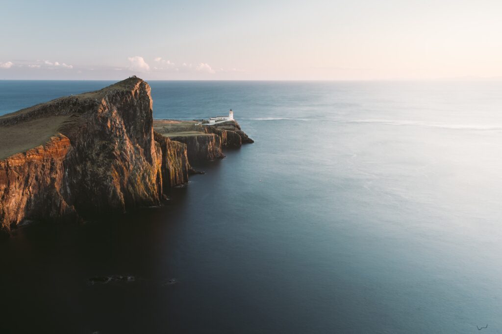 Sea and mountains with green tops