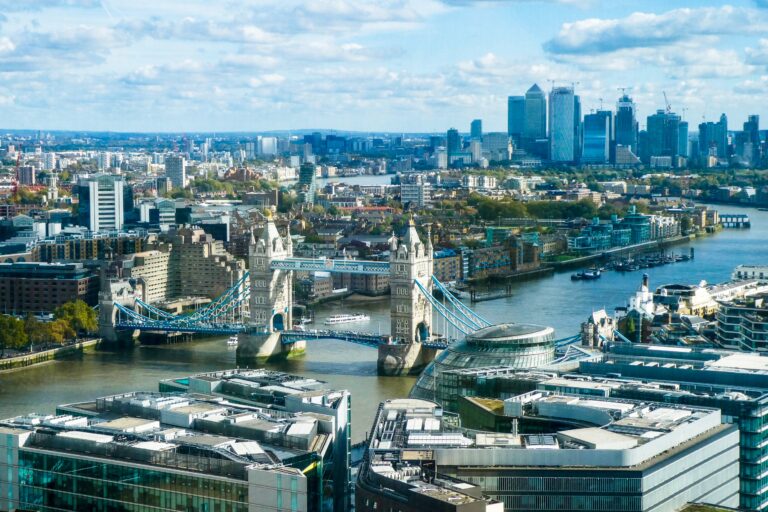 London city from a drone view