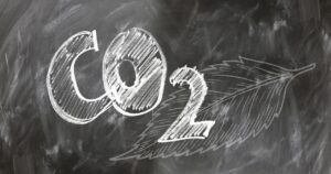 Chalkboard writing of CO2