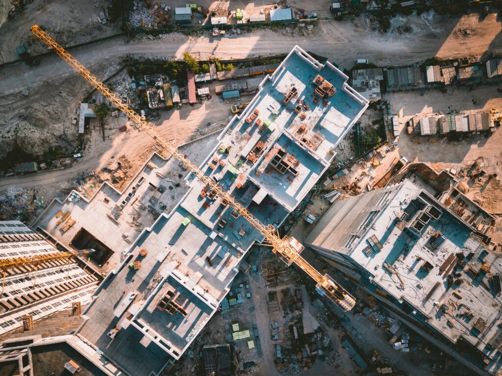 a crane on a building