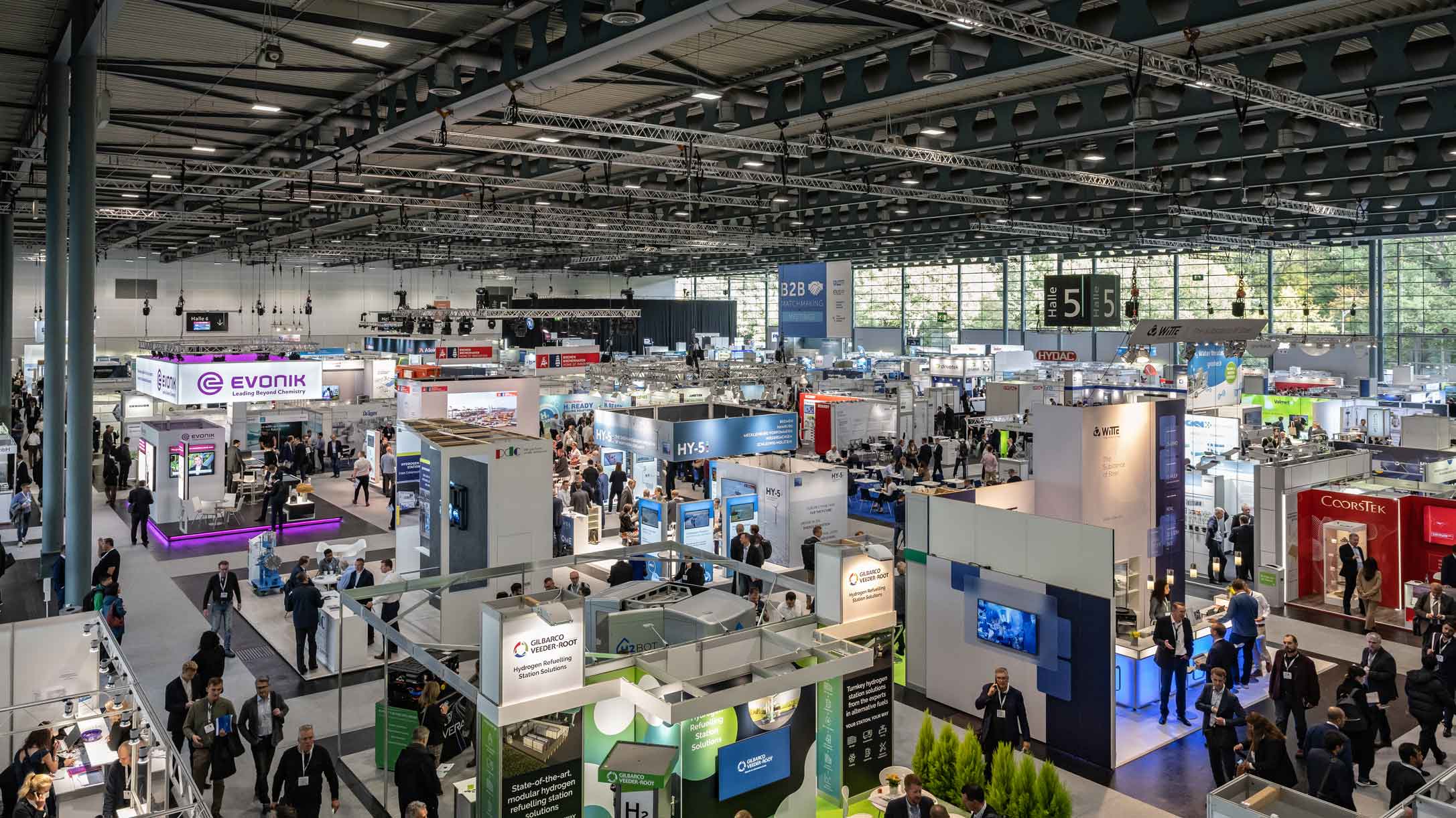 Hydrogen event with stands and people