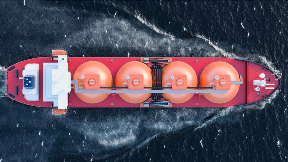 Birds eye view of ship