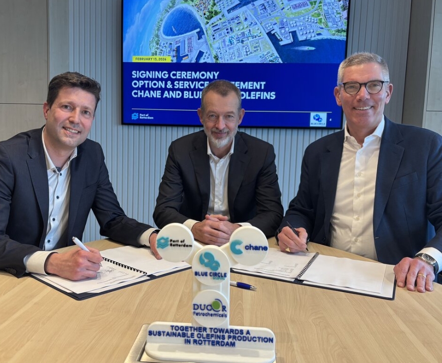 Blue Circle Olefins Signs Option & Service Agreement With Chane